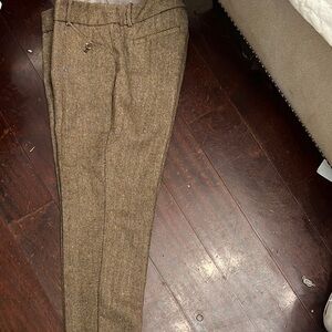 Women Brown Tweed Work Office Pants